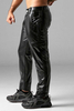 Locker Gear Leatherette Cargo Pants with Rear Zip - Black Striped Polyester XL