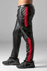Locker Gear Leatherette Cargo Pants with Rear Zip - Red Striped Polyester L