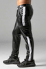 Locker Gear Leatherette Cargo Pants with Rear Zip - White Striped Polyester XL