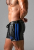 Locker Gear Leatherette Double Striped Shorts - Blue Striped Polyester 2XL