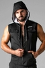 Locker Gear Mesh Sleeveless Hoody - White Striped Nylon XL