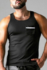 Locker Gear Mesh Sleeveless Vest - White Striped Nylon L