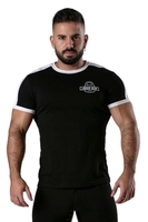 Locker Gear Padlock T-Shirt - Black Striped Cotton 2XL