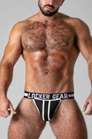 Locker Gear Removable Pouch Jockstrap - White Polyester/mesh L
