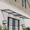 13â6 x 3â Palram Canopia Aquila 4100 Grey Clear Large Door Canopy (4.12m x 0.92m)
