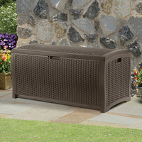 4 x 2 Suncast Resin Wicker Deck Box - Plastic Garden Storage