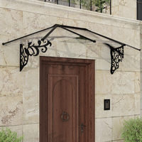 7â1 x 2â11 Palram Canopia Lily 2130 Black Clear Door Canopy (2.16m x 0.88m)