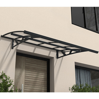 7â4 x 4â7 Palram Canopia Amsterdam 2230 Grey Clear Door Canopy (2.24m x 1.39m)