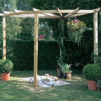 Forest Corner Wooden Radial Garden Pergola Kit 9