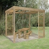 Forest Dining Wooden Garden Pergola Kit with Panels 10