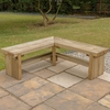 Forest Double Sleeper Corner Wooden Garden Bench 3