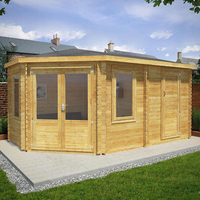 Mercia 5m x 3m Corner Log Cabin Plus Side Shed (34mm) â Double Glazed