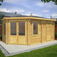 Mercia 5m x 3m Corner Log Cabin Plus Side Shed (44mm) â Double Glazed