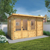 Windsor Visby 4.1m x 2.4m Pent Log Cabin with Side Shed (19mm)