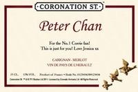 Personalised Coronation Street Red Wine with Duck Design