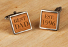 Personalised Tan Leather Cufflinks