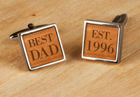 Personalised Tan Leather Cufflinks