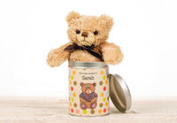 Personalised Teddy in a Tin - For Any Occasion