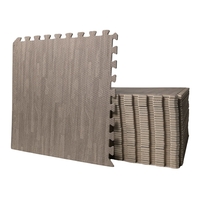12 Piece Grey Wood Effect EVA Foam Floor Protective Floor Tiles / Mats 60x60cm Each Set For Gyms,  Kitchens,  Garages,  Camping,  Kids Play Matting,  Flooring Mats Set Covers 4.32 sqm (46.5 sq ft)