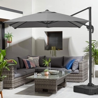 Grey 2.5m Cantilever Parasol with Base for Garden