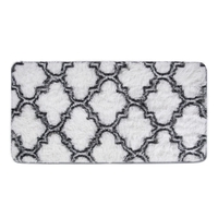 Modern Grey and White Geometric Indoor Shag Area Rug