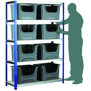 Barton Storage Barton Storage Eco-Rax Shelving Unit With 8 Space Bin Containers