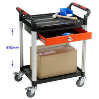 Barton Storage Barton Storage WHTT2SS/D1 2 Shelf Trolley With 1 Drawer & 2 Keys
