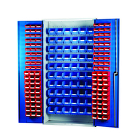 Barton Storage Barton Topstore 013070 Louvre Panel Cabinet (120 Red and 60 Blue Bins)