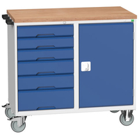 Bott Bott Verso Mobile Maintenance Trolley 1050x550x980mm - 700mm Cupboard,  6 Drawers