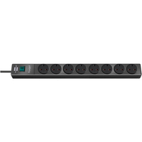 Brennenstuhl Brennenstuhl 8-way Hugo! 3m Extension Socket (Black)