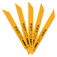 DeWalt DeWalt 152mm Bi-Metal Reciprocating Saw Blades (5 Pack) - Metal Cutting