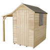 Forest Forest 4x6ft Apex Overlap Pressure Treated Shed with Lean To