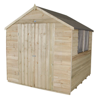 Forest Forest 7x7ft Apex Overlap Pressure Treated Double Door Shed (Assembled)