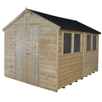 Forest Forest 8x10ft Apex Pressure Treated Shiplap Double Door Shed (Assembled)
