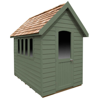 Forest Forest Redwood Lap Forest Retreat 8x5 Apex Shed - Green (Assembled)