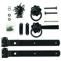 Forest Forest Ring Gate Latch Set - Black Zinc Coated