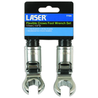 Laser Laser 7720 1/2" Drive 2 Piece Flexible Crows Foot Spanner Set 17mm