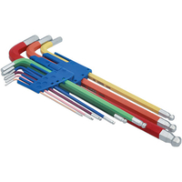 Laser Laser 7869 Colour Coded Hex Key Set - Ball End 9 piece set