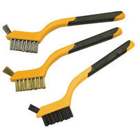 Machine Mart 3 Piece Soft Grip Mini Wire Brush Set