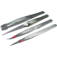 Machine Mart 4 Piece Tweezers Set