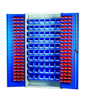 Machine Mart Xtra Barton 013066 Louvre Panel Cabinet with 120 Red & 60 Blue Bins