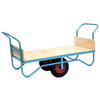 Machine Mart Xtra Barton Storage BT/9121/PT/RB Double Handle Flatbed Trolley With Pneumatic Wheels