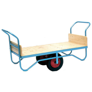 Machine Mart Xtra Barton Storage BT/9121/PT/RB Double Handle Flatbed Trolley With Pneumatic Wheels