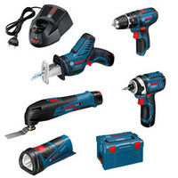 Machine Mart Xtra Bosch 10.8V Professional 5 Piece Tool Kit With Batteries and L-BOXX (With Impact Driver)