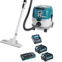 Makita Makita VC005GLD21 40VMAX L-CLASS BL 8L Dry Only Dust Extractor with 2x 2.5Ah XGT (Li-ion) Batteries