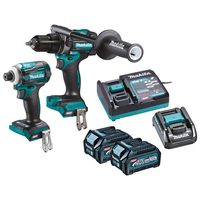 Makita XGT Makita DK0114G202 40VMAX 2 Piece Combo Kit XGT with 2 x 2.5Ah Batteries,  Charger,  Adaptor and Bag
