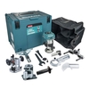 Makita XGT Makita RT001GZ16 40VMAX 6mm & 8mm Router Trimmer BL XGT (Bare Unit) with Guide and Base Set and MakPac Case