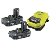 Ryobi Ryobi RBC18LL13 18V One+ 1.3Ah Li-Ion Battery Twin Pack & Charger