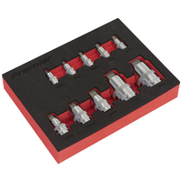 Sealey Sealey 1/4",  3/8" & 1/2" Drive 10 piece Stubby Hex Socket Bit Set