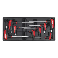 Sealey Sealey TBT06 8 Piece T-Handle Ball-End Hex Key Set